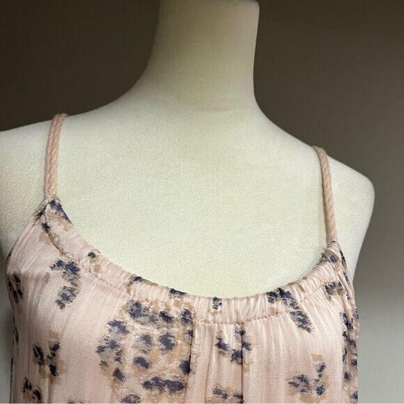 Elena Baldi Silk Blend Made In Italy Blush Maxi Dress Braided Strap Scoop Neck - Picture 2 of 14
